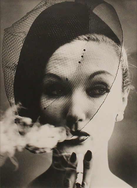 WILLIAM KLEIN, Smoke & Veil, Paris (Vogue), 1958 : Silver gelatin print Signature, title, and edition number on verso ;Image: 12.5 x 18 inches; Framed: 21 x 25 inches Provenance: From the Estate of Carolyn M. Lawrence