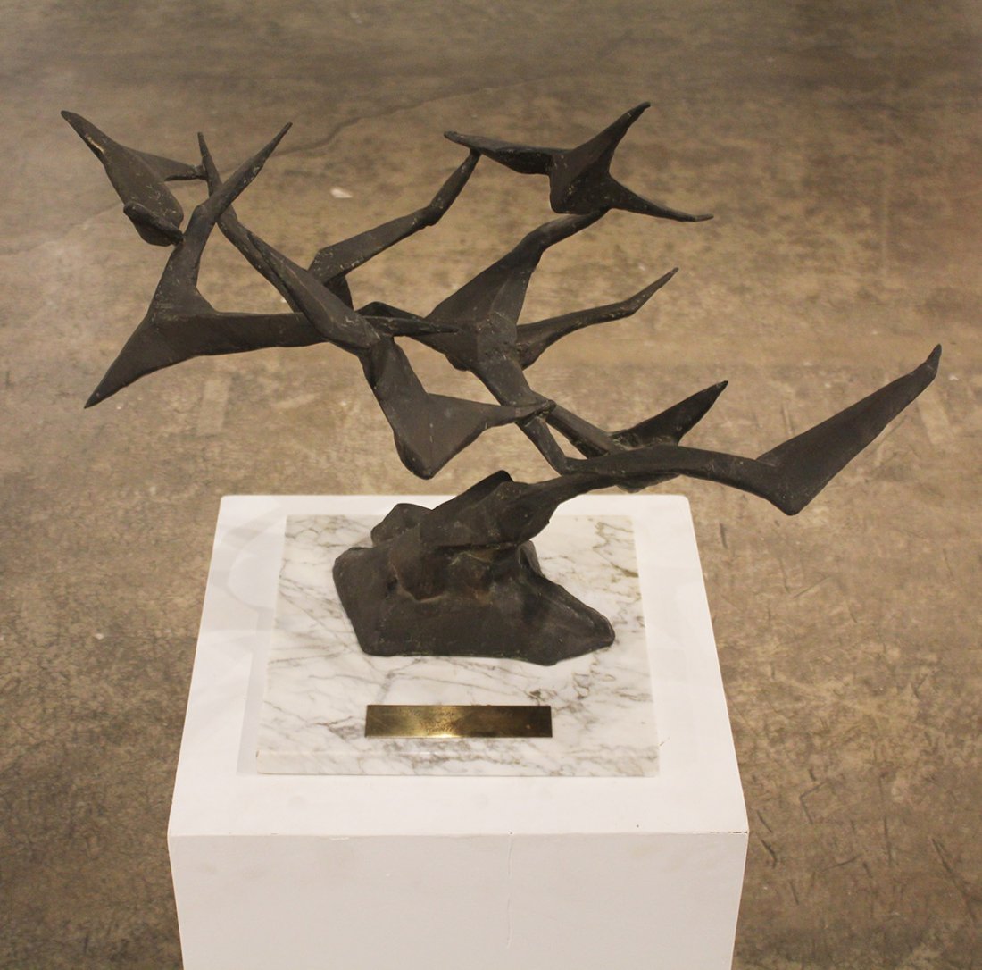 Daniel Gluck, The Elements of Flight, Date Unknown: Welded steel, table top sculpture Sculpture: 28 x 21 x 18 inches