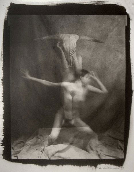 Richard D'Amore Nude Skull: 1994 Platinum print Signed and dated in pencil on recto Image: 11 x 9 inches; Framed: 22.25 x 18.5 inches