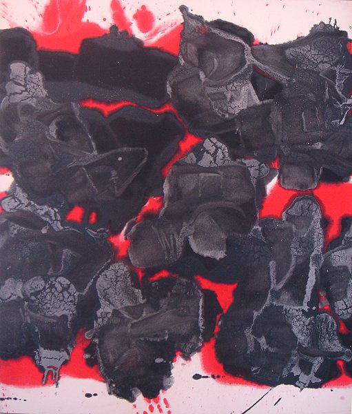 Ed Moses Untitled (Sten #1): 2002 Acrylic on canvas Signed "y Branco" on verso; Titled and dated on verso Image: 52.5 x 43 inches