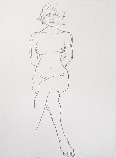 Robert Graham Untitled (Seated Nude hands behind ba: 1994 Lithograph Printers Proof Signed, numbered and dated on recto Hamilton Press stamp on recto Image: 14.75 x 10.75 inches; Framed: 30 x 25 inches