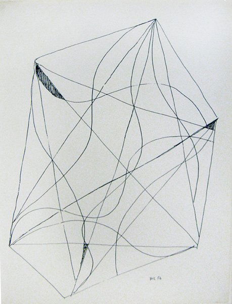 Man Ray, Abstract Composition: 1956, Ink on paper Initialed and dated in ink on recto Image: 14 x 10 inches; Framed: 26.25 x 20.5 inches