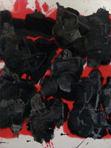 Ed Moses Untitled (Sten #1): 2002 Acrylic on canvas Signed "y Branco" on verso; Titled and dated on verso Image: 52.5 x 43 inches