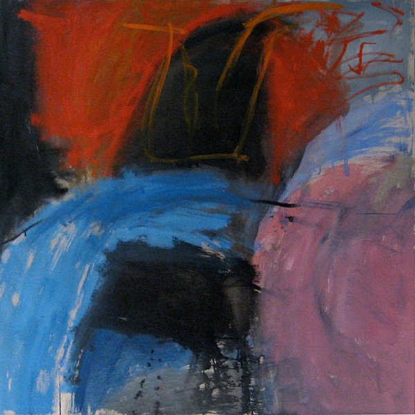 Kimber Smith Landscape Waterfall: 1954 Acrylic on canvas Signed dated and titled on verso Image: 50 x 48 inches; Framed: 52.5 x 51 inches