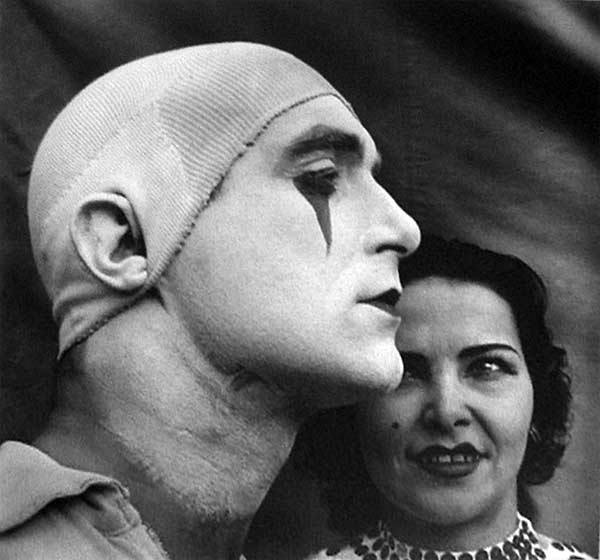 John Gutmann - The Beautiful Clown: 1940/ Printed later Gelatin silver print Signed on verso Image: 1o x 11 inches; Framed: 16 ¾ x 17 ¾ inches