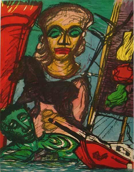 Malcolm Morley - Untitled: Etching Signed and annotated AP on recto Image: 33 x 23 ½ inches; Framed: 42 x 29 ½ inches