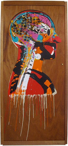 Paul Insect: Untitled (2), 2008 Unique oil on found panel Exhibited at Upper Playground, San Francisco, 2008 Image: 69.25 x 30 inches