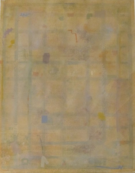 Robert Natkin, Homage to Louis Sullivan, 1979: Unique acrylic on lithograph Image: 29.5 x 39 inches; Framed: 46.75 x 37 inches