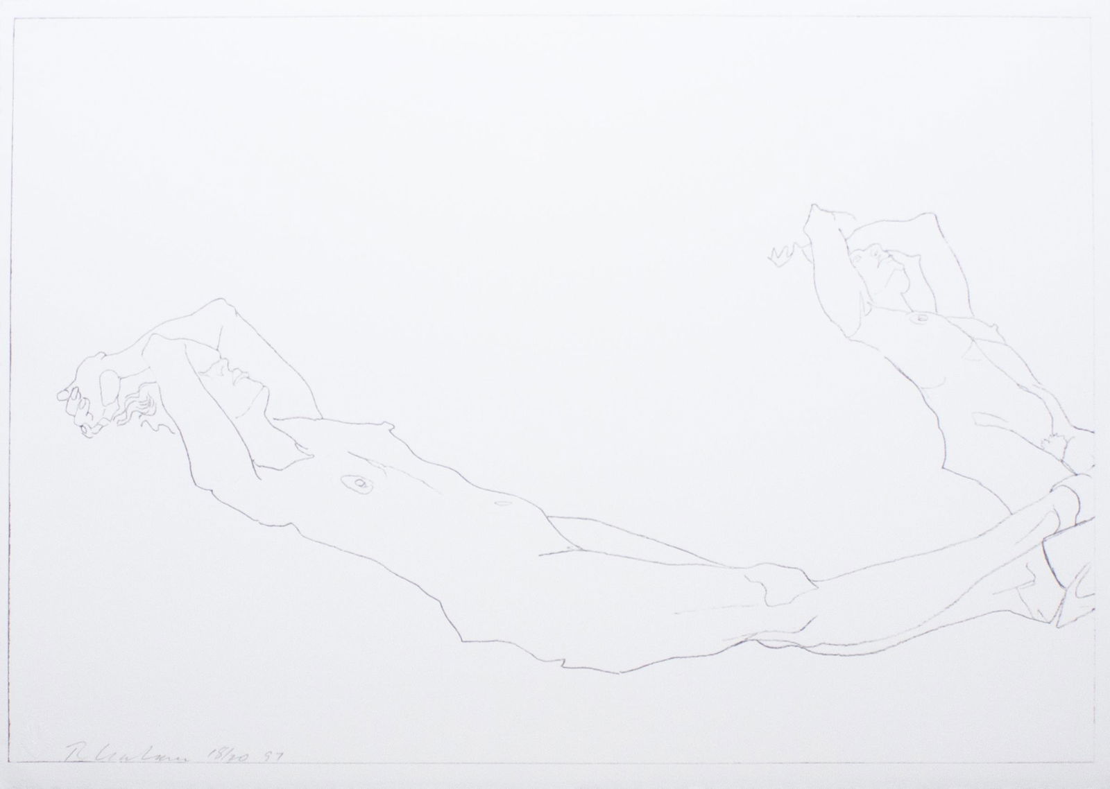 Robert Graham (1938-2008) "Untitled," 1997: Lithograph From the numbered edition of 20 Signed, dated and numbered in pencil on recto Sheet: 10.875 x 15 inches; Framed: 17.75 x 21.75 inches