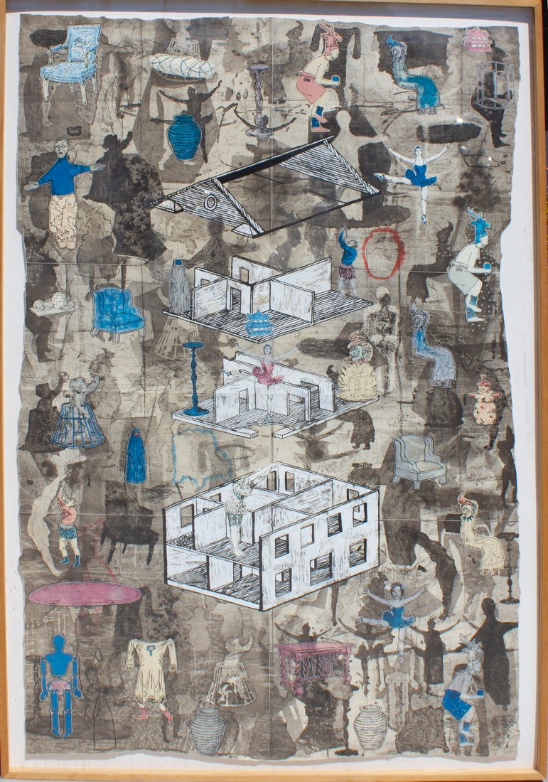 Jane Hammond (1950) Full House, 1993: Jane Hammond (1950) Full House, 1993 Etching, drypoint, aquatint, screen print and lithograph in colors with collage/wove paper From the numbered edition of 32 Signed, dated, numbered on recto Publish