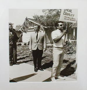 Charles Brittin (1928) Untitled (Marlon Brando at Civil Rights Demonstration), c. 1956: Charles Brittin (1928) Untitled (Marlon Brando at Civil Rights Demonstration) Torrence, CA, c. 1956 Silver gelatin print From the edition of 5 Signed, captioned, dated by the artist in pencil on verso