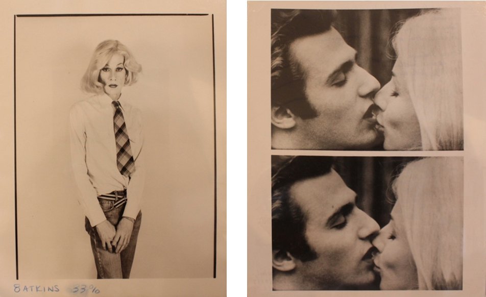 Christopher Makos/UNKNOWN(1948) LOT OF 2: Andy Warhol, From â€œAltered Image Series, 1982 Gelatin Silver Print UNKNOWN Gerard Malanga / Jenny Holzer, 1967 Gelatin Silver Print Detail: Still from the â€œKiss” Film