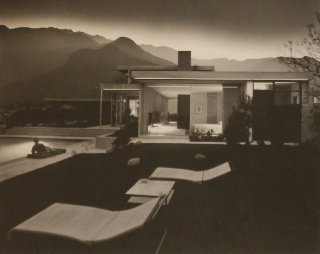 Julius Shulman (1910-2009) The Kaufmann House, Palm Springs , 1948: Offset Lithograph Architect: Richard Neutra Image:17 3/8 x 21 1/4 inches Framed: 26 3/4 x 30 1/4 inches