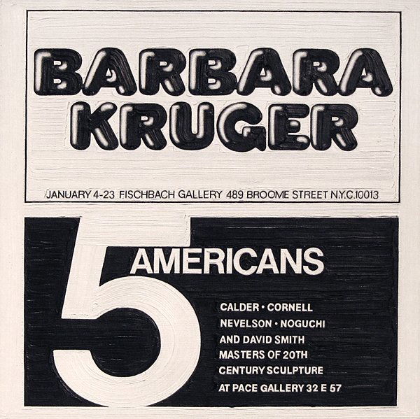 Simone Linke, Barbara Kruger, 1989: Oil on canvas Image: 10.625 x 10.625 inches 