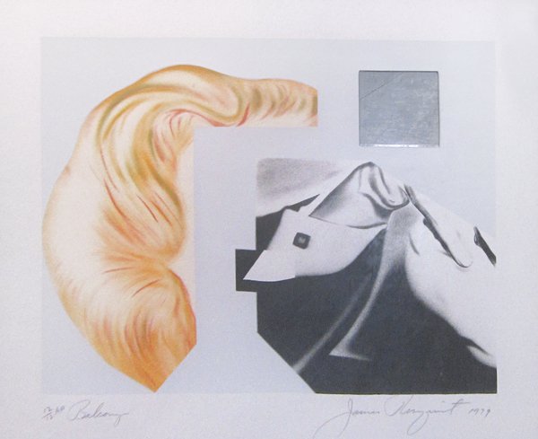 James Rosenquist, Balcony, 1979: Lithograph on Twinrocker Salt and Pepper handmade paper Numbered AP 12/12 outside the edition of 58 Signed, titled, numbered and dated in pencil on recto Image: 15.5 x 18.5 inches