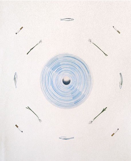Ed Ruscha, The Fan and It’s Surroundings, 1982: From the Global Edition series Lithograph Numbered 5/55 Signed, dated and numbered in pencil on recto Published by Bernard Jacobson, Inc., London Image: 36.75 x 31.625 inches; Framed: 43.25 x 38