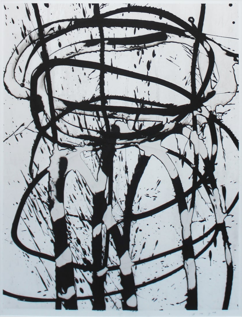 Ed Moses: Untitled I, 2004: Ed Moses Untitled I, 2004 Painting Oil, glitter/vellum Signed/dated on recto Image: 35 x 25 1/2 inches Frame: 41 5/8 x 30 3/4 inches