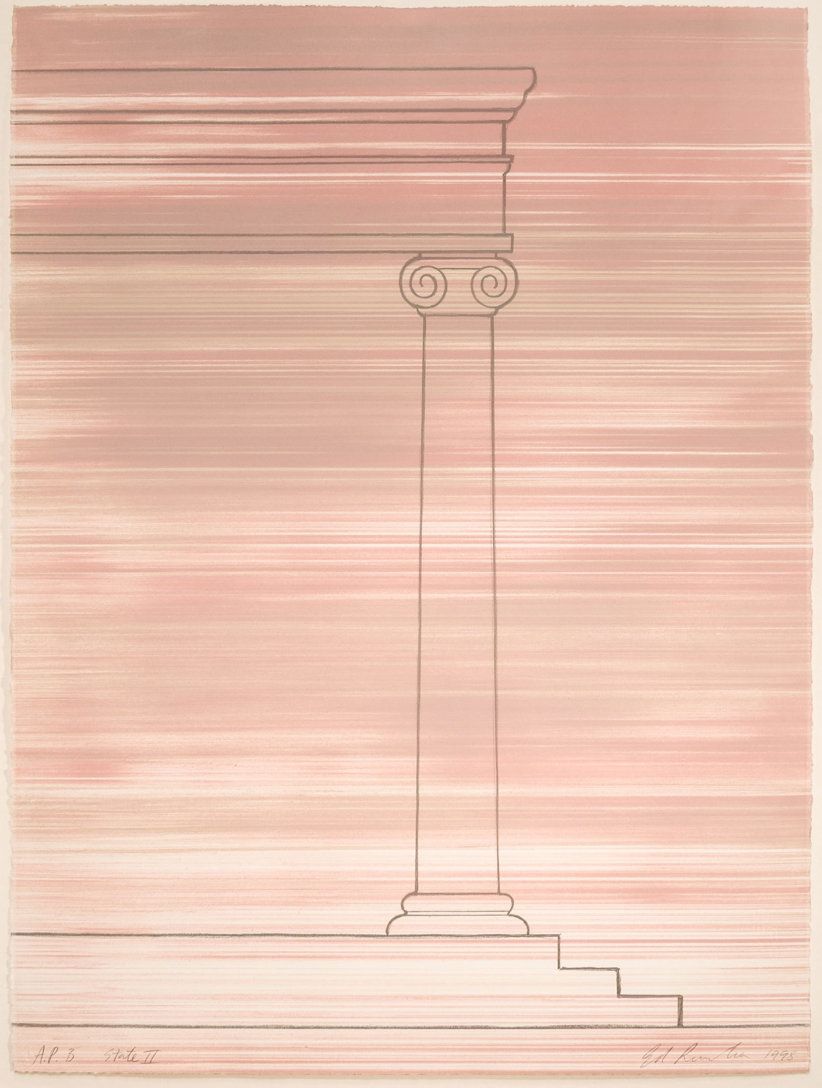 Ed Ruscha: Roadrunner, State II, 1998: Ed Ruscha Roadrunner, State II, 1998 Lithograph From the numbered edition of 15 Edition AP "B" Signed, numbered, dated on recto Image: 30 1/8 x 22 1/2 inches Frame: 34 x 21 1/2 inches