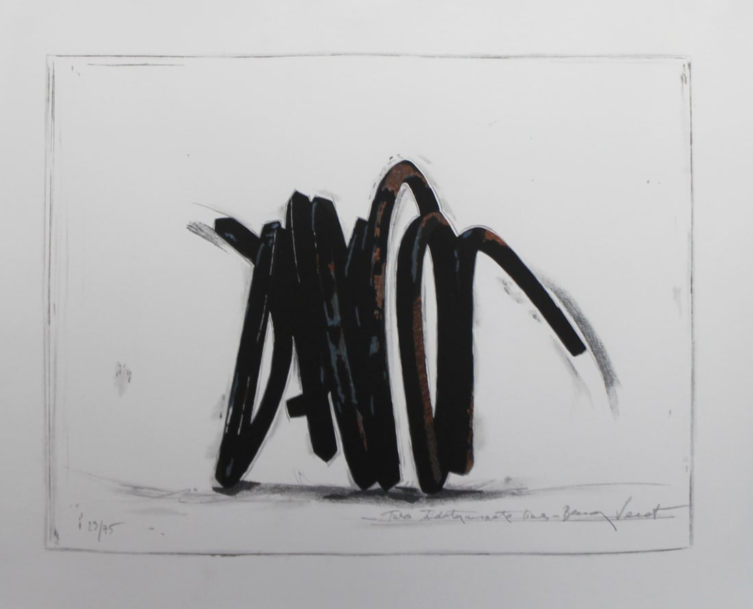 Bernar Venet: Two Indeterminate Lines, 2006: Bernar Venet Two Indeterminate Lines, 2006 Lithograph in colors From the numbered edition of 75 Signed, numbered, titled on recto Image: 19 7/8 x 24 1/8 inches Frame: 22 1/2 x 26 3/8 inches From the c