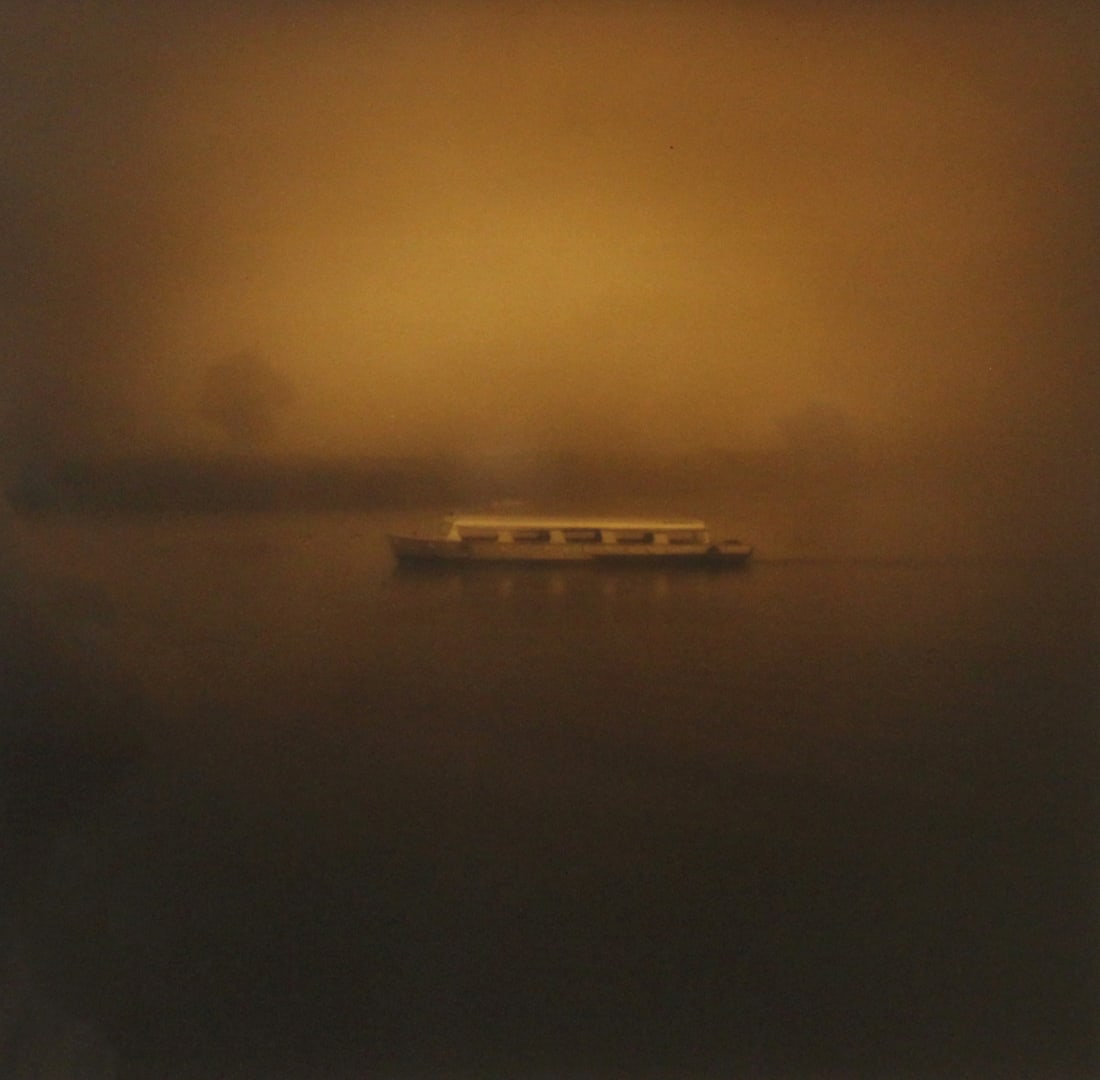 Jack Spencer: "Barquero y la Nebla" Lake Patzcuaro, 2001: Jack Spencer "Barquero y la Nebla" Lake Patzcuaro, 2001 Oleo pasto Gelatin Silver Print Signed on verso From the numbered edition of 40 Image: 17 3/4 x 17 3/4 inches Frame: 25 1/2 x 25 1/2 inches