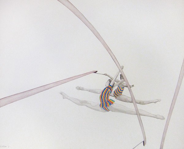 Simon Willems, Script (The Advantages of Failure): 2008 Watercolor on paper Signed and dated in pencil on recto Provenance: Mark Moore Gallery, Culver City, CA tag on verso Image: 22 x 30 inches; Framed 