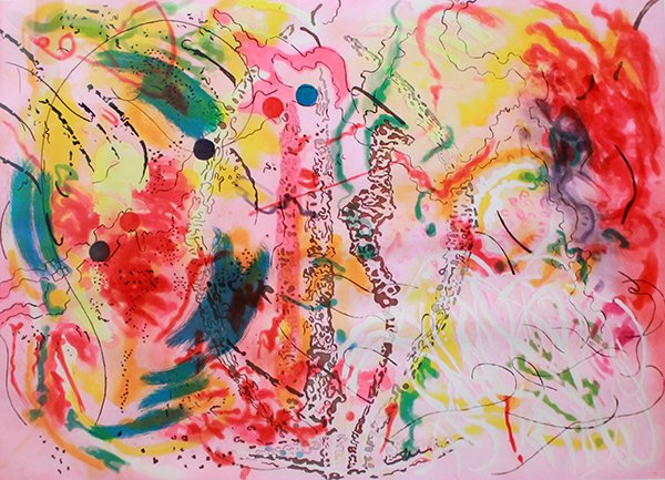 Various Artists Lot of Five, The Santa Monica Mus: Art Lot Nancy Graves Untitled, 1985 Etching and aquatint with drypoint in colors Numbered 14/36 Signed dated and numbered in pencil on recto Image: 21.5 x 29.5 inches; Sheet: 34 x 43.75 inches; Framed