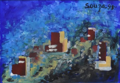 Francis Newton Souza: Untitled (Cityscape), 1995