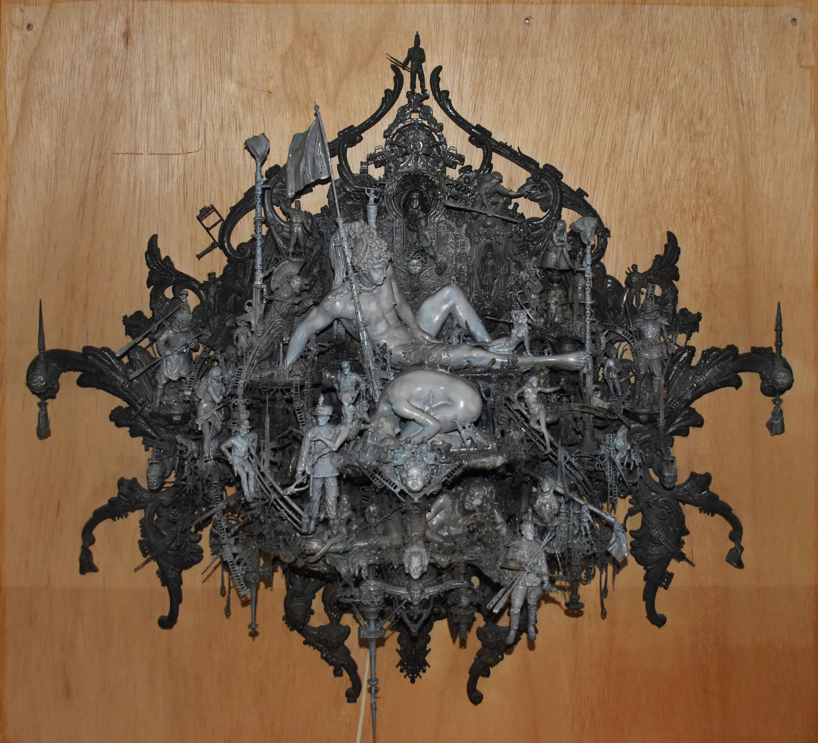 Kris Kuksi (1973): The Surrender of Helios, 2011: Kris Kuksi (1973) The Surrender of Helios, 2011 Mixed media assemblage Provenance: Joshua Liner Gallery (Comes with Certificate of Authenticity) DImensions: 27 x 32 x 8 in