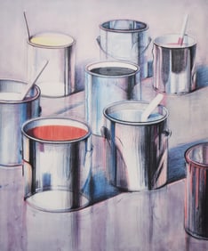 Wayne Thiebaud (1920-2021): Paint Cans, 1990