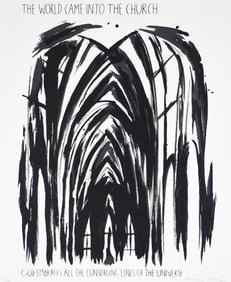 Raymond Pettibon (1957): Untitled (The World Came Into The Church), c. 1990's