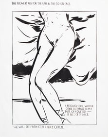 Raymond Pettibon (1957): Untitled (The flowers are...), 1990
