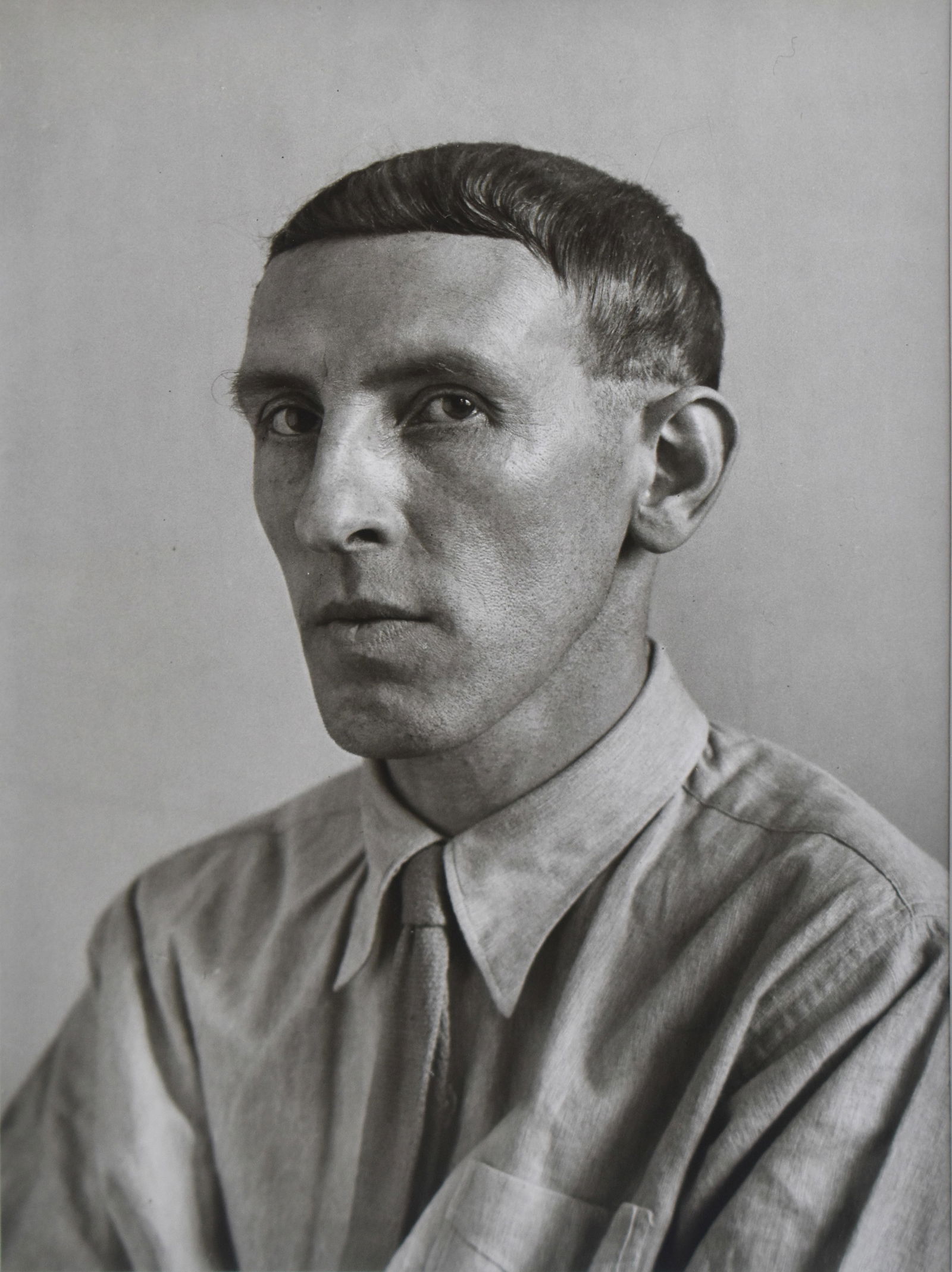 August Sander (1876-1964): Heinrich Hoerle, 1928, Printed 1971: August Sander (1876-1964) Heinrich Hoerle, 1928, Printed 1971 Gelatin Silver Print Signed, dated, and titled on verso Printed in 1971 by Gunther Sander From the collection of Elyn Zimmerman and Kirk