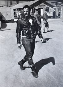 Phil Stern (1919-2014): Marlon Brando, 20th Century Fox Lot. During the shooting of  "The Wild One",