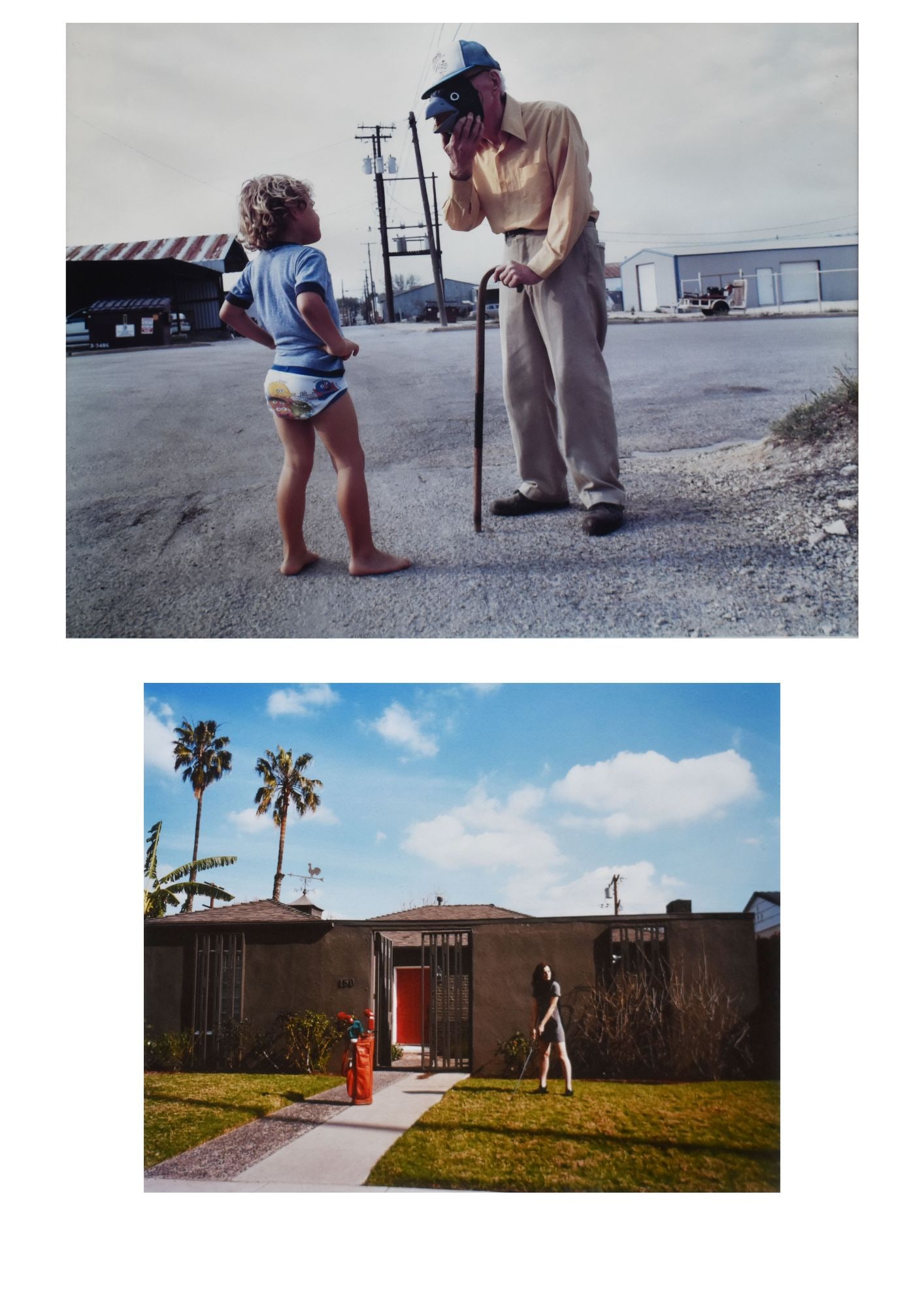 LOT OF 2: Tierney Gearon (1963): LOT OF 2 Tierney Gearon (1963) Untitled (Man with Mask), 2000 C-print Image: 19.25 x 23.5 in; Framed: 20.25 x 24.25 in Untitled, 2010 Chromogenic photographic print A Jen Beckman Project tag on