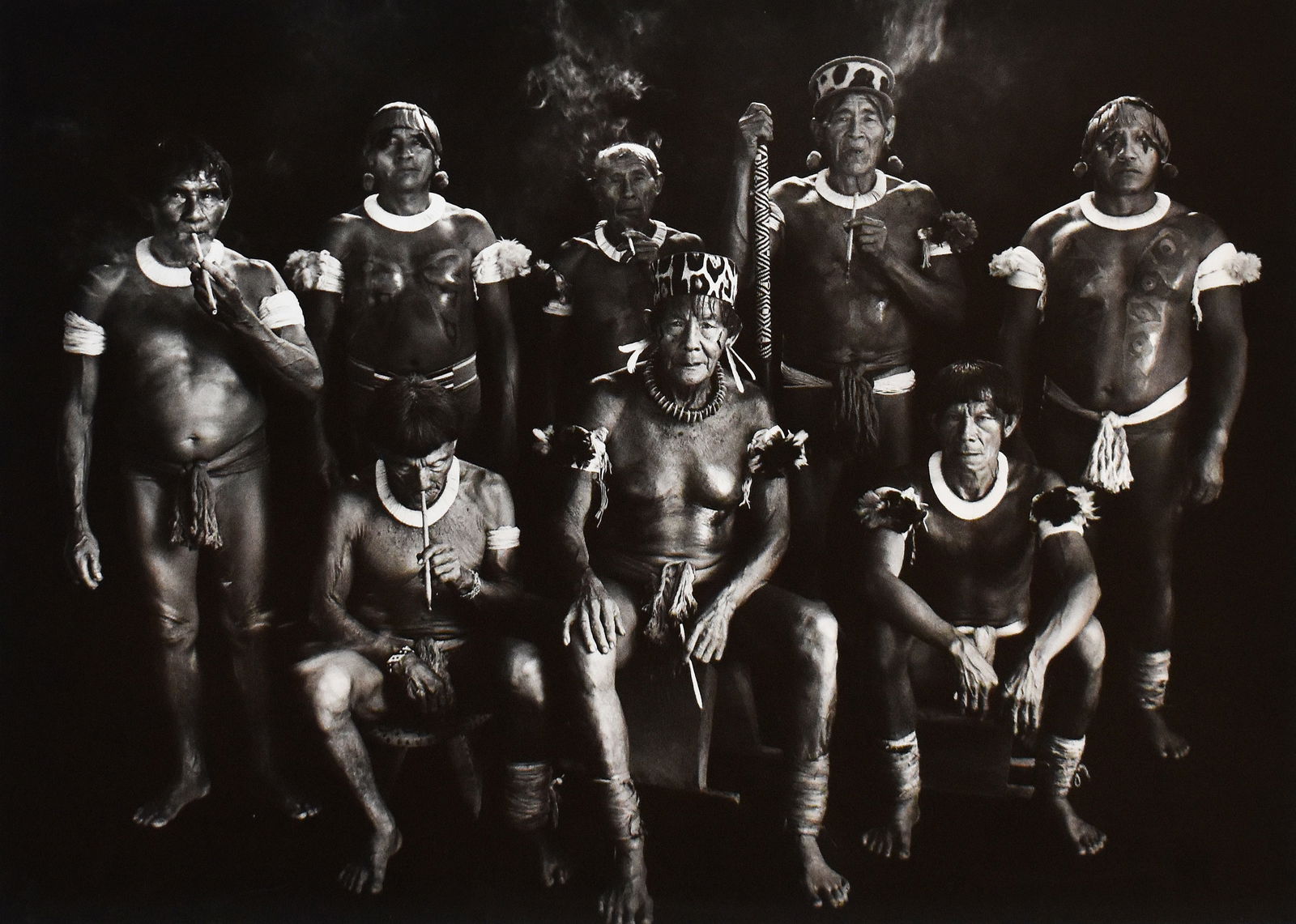 Sebastiao Salgado (1944): Shamans, Xingu, 2005: Sebastiao Salgado (1944) Shamans, Xingu, 2005 Gelatin Silver Print Signed/dated by artist on verso in pencil Provenance: Peter Fetterman Gallery, Santa Monica, CA; Leslie Sacks Gallery, Santa Monica,