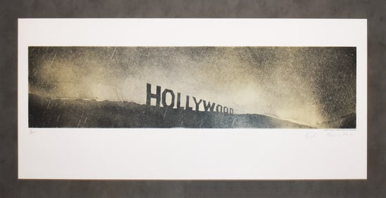 Ed Ruscha (1937): Hollywood in the Rain, from Hollywood Collects, 1969