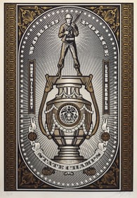 Shepard Fairey (1970): World Police State Champs (Gold), 2007