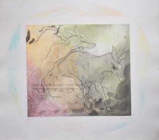 Stanley Boxer (1926-2000): Personnages with Long Ears, 1979