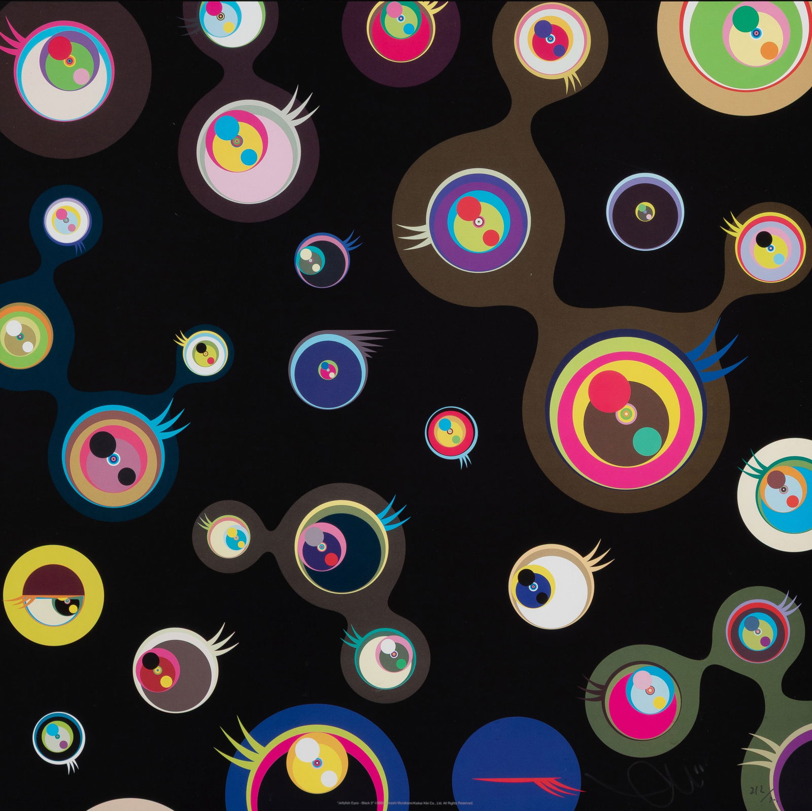 Takashi Murakami (1962): Jellyfish Eyes - Black 3, 2004 (1 of 6)