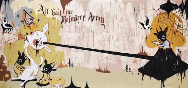 Camille Rose Garcia (1970): All Hail the Reindeer Army, 2004