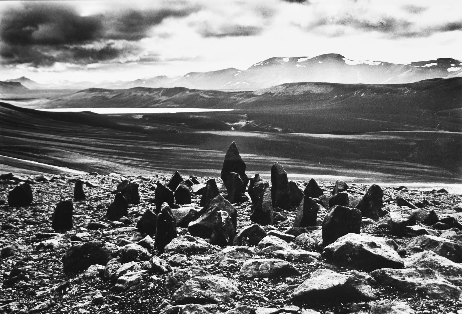 Richard Long (1945): Stones in Iceland, 1974: Richard Long (1945) Stones in Iceland, 1974 Photo Dated/titled on verso; in pencil “Richard Long” (the authenticity of the signature is uncertain) Provenance: The Museum of Modern Art, CA, tag