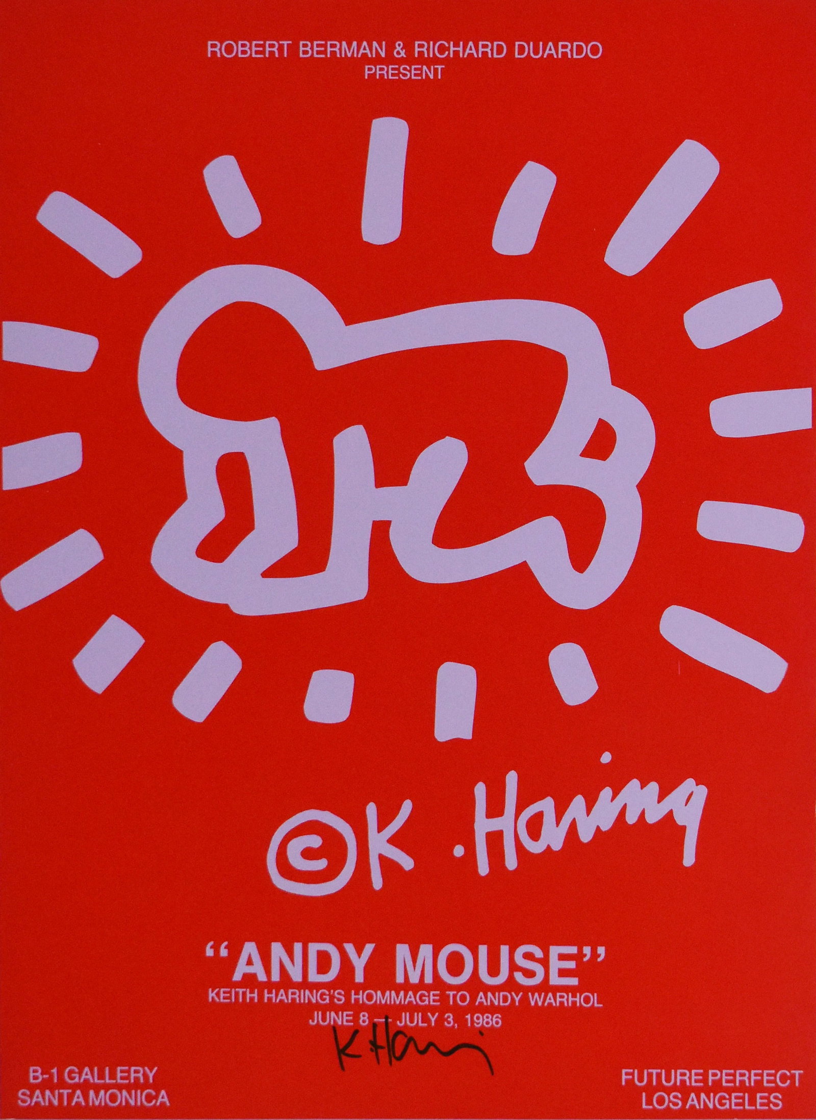 Keith Haring (1958-1990): Andy Mouse, Keith Haring's Homage to Andy Warhol, 1986 (1 of 4)