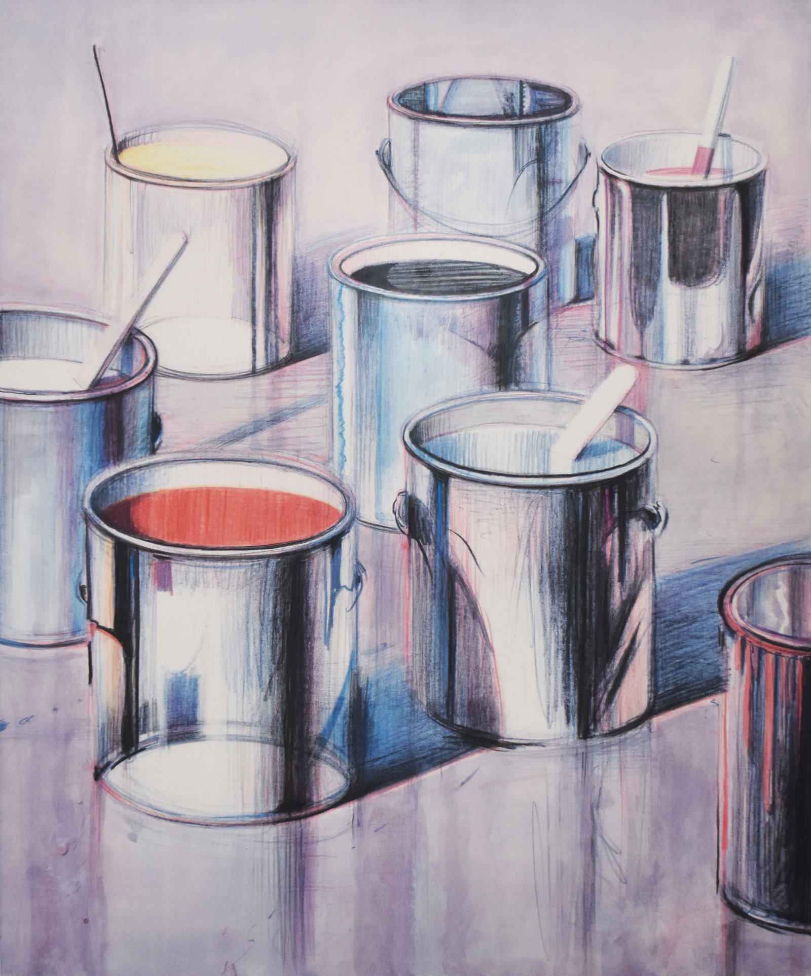 Wayne Thiebaud (1920-2021): Paint Cans, 1990 (1 of 5)
