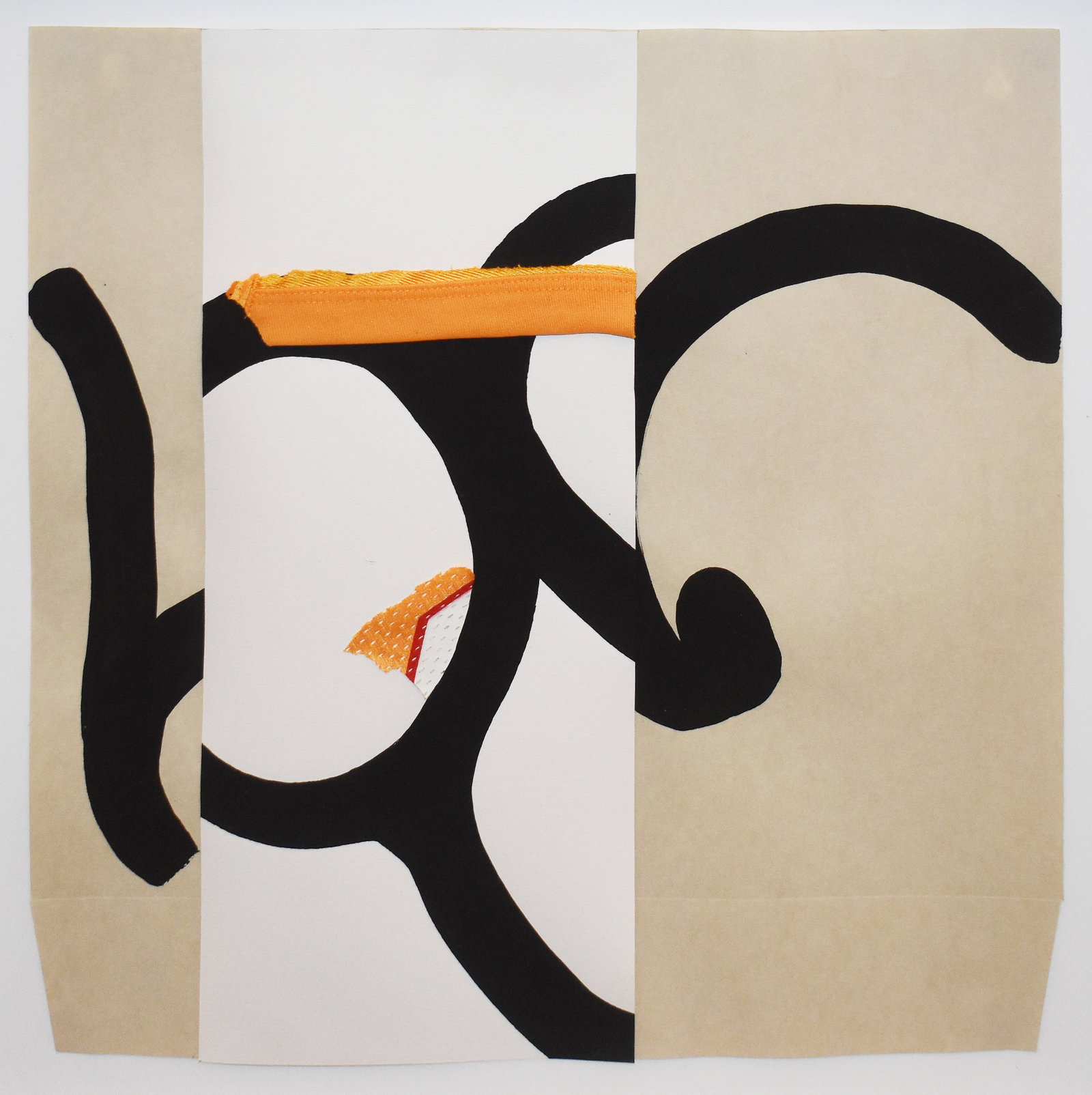 Steve DeGroodt (1948): Untitled #442, Ghazal series, 2000: Steve DeGroodt (1948) Untitled #442, Ghazal series, 2000 Paper, acrylic, and cloth Provenance: From the collection of Ernie Bacca Image: 18 x 18 x .25 in; Framed: 22.375 x 22.5 in