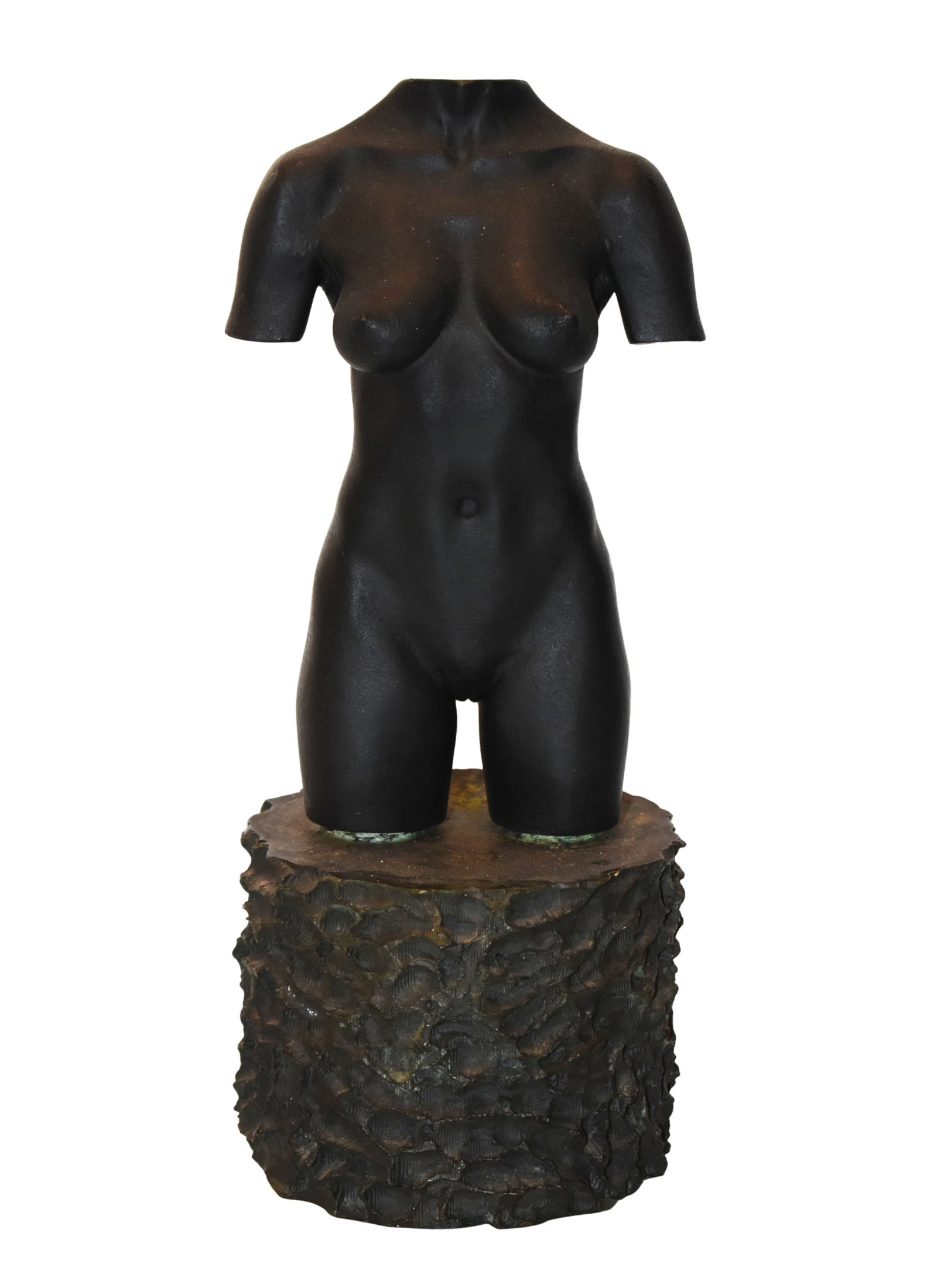 Robert Graham (1938-2008): Moca Torso, 1992-1995: Robert Graham (1938-2008) Moca Torso, 1992-1995 Patinated Bronze sculpture Unknown edition Hand-signed by artist, Signed "R. Graham". 'J.G. Munoz' on the underside Dimensions: 11 x 4.75 x 4.75 in