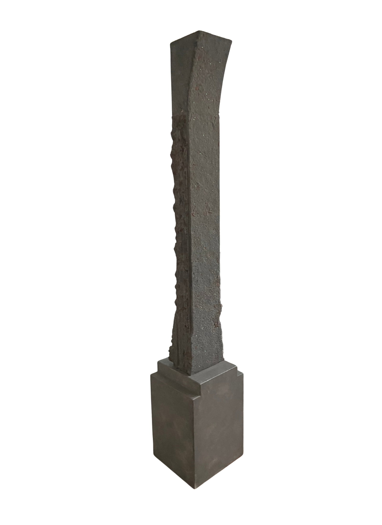 Clyde Lynds (1936): Stele XXXVI, 1987: Clyde Lynds (1936) Stele XXXVI, 1987 Cement and fiber optics Signed/dated Provenance: OK Harris Gallery, New York, NY (1988) Dimensions: 84 x 15 x 14 in