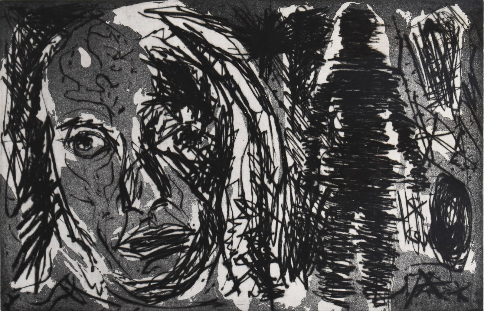 A.R. Penck (Ralf Winkler) 1939-2017: KOMPOSITION MIT ROTEM AKT (Composition with Red Nude), 1979: A.R. Penck (Ralf Winkler) 1939-2017 KOMPOSITION MIT ROTEM AKT (Composition with Red Nude), 1979 Lithograph From the numbered edition of 3 Signed, dated, numbered and annotated in pencil on recto Sheet