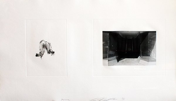 Jim Dine and Lee Friedlander, Plate nine,: from Photographs and Etchings, 1969 Etching and photograph on white wove paper From the numbered edition of 75 Signed by both artists and numbered in pencil on recto Image: 9.5 x 23 inches; Sheet: 17.
