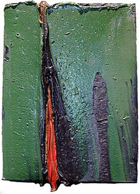 Leslie Wayne: Hide and Seek: Leslie Wayne: Hide and Seek, 1992, Oil on wood, 8 x 6 inches