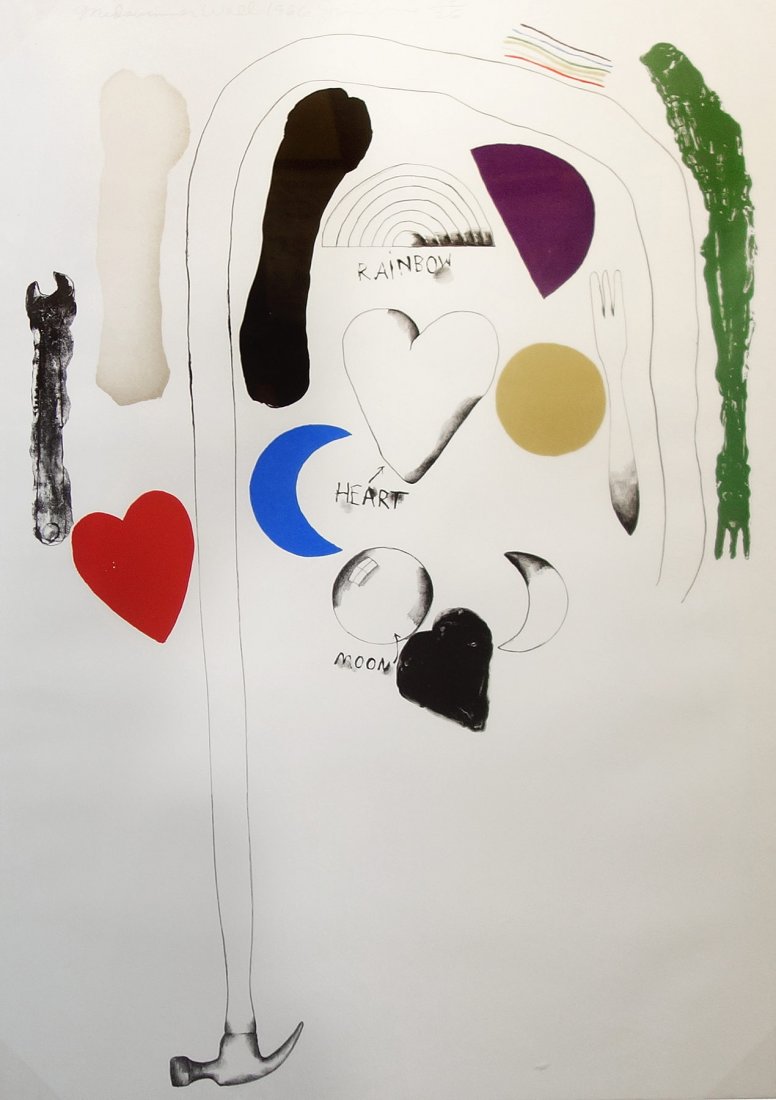 Jim Dine, Midsummer Wall, 1966: Lithograph on Rives BFK paper From the edition of 26 Signed, numbered, titled and dated in pencil on recto Image: 41.5 x 29.5 inches; Framed